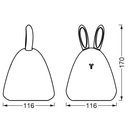 Osram - LED сенсорный детский ночник TOUCH LED/2,5W/5V 1200 mAh кролик