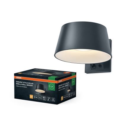 Osram - солнечный настенный LED-светильник с датчиком ENDURA STYLE LED/10,1W/4,2V 2000 mAh IP54 антрацит