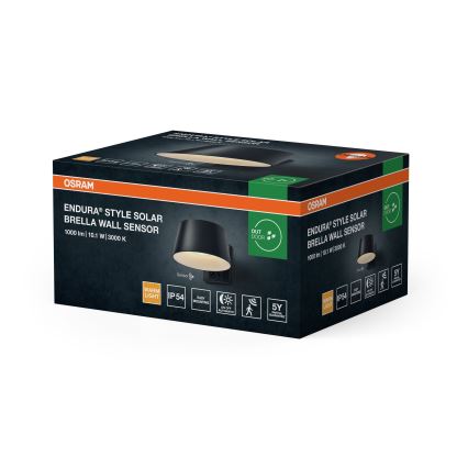 Osram - солнечный настенный LED-светильник с датчиком ENDURA STYLE LED/10,1W/4,2V 2000 mAh IP54 антрацит