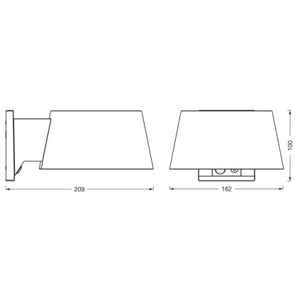 Osram - солнечный настенный LED-светильник с датчиком ENDURA STYLE LED/10,1W/4,2V 2000 mAh IP54 антрацит