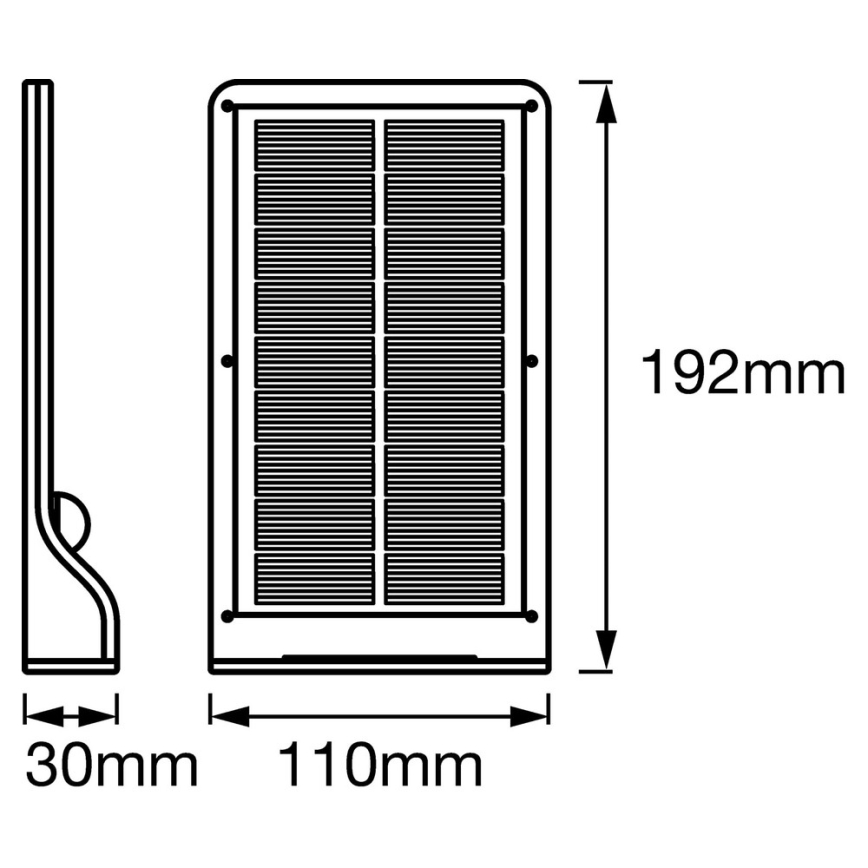 Osram - солнечный светодиодный настенный светильник с датчиком DOORLED, 3 Вт (LED), 3,3 В, 2000 мА·ч, IP44, белый