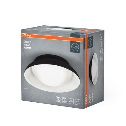 Osram - стельний світильник ORBIS MILAN 2xE27/10W/230V діаметр 30,5 см чорний