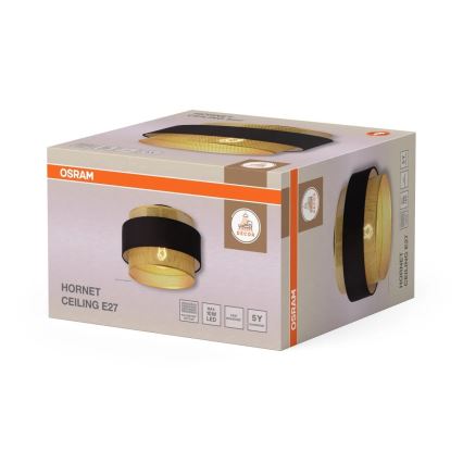 Osram - Стельовий світильник DECOR HORNET 1xE27/10W/230V діаметр 30 см чорний/золотий
