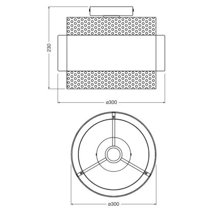 Osram - Стельовий світильник DECOR HORNET 1xE27/10W/230V діаметр 30 см чорний/золотий