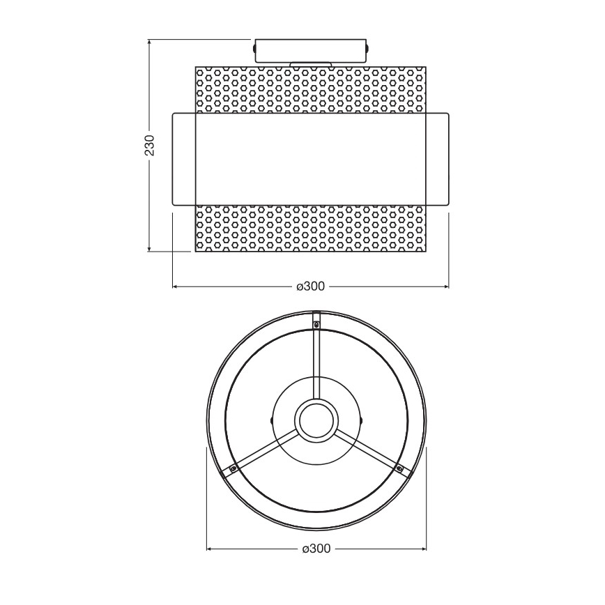 Osram - Стельовий світильник DECOR HORNET 1xE27/10W/230V діаметр 30 см чорний/золотий