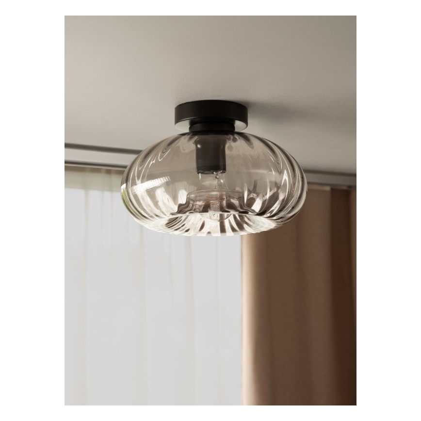 Osram - Стельовий світильник DECOR SMOKE 1xE27/12W/230V діаметр 28 см чорний/димчасто-сірий