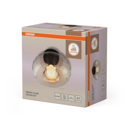 Osram - Стельовий світильник DECOR SMOKE 1xE27/12W/230V діаметр 28 см чорний/димчасто-сірий