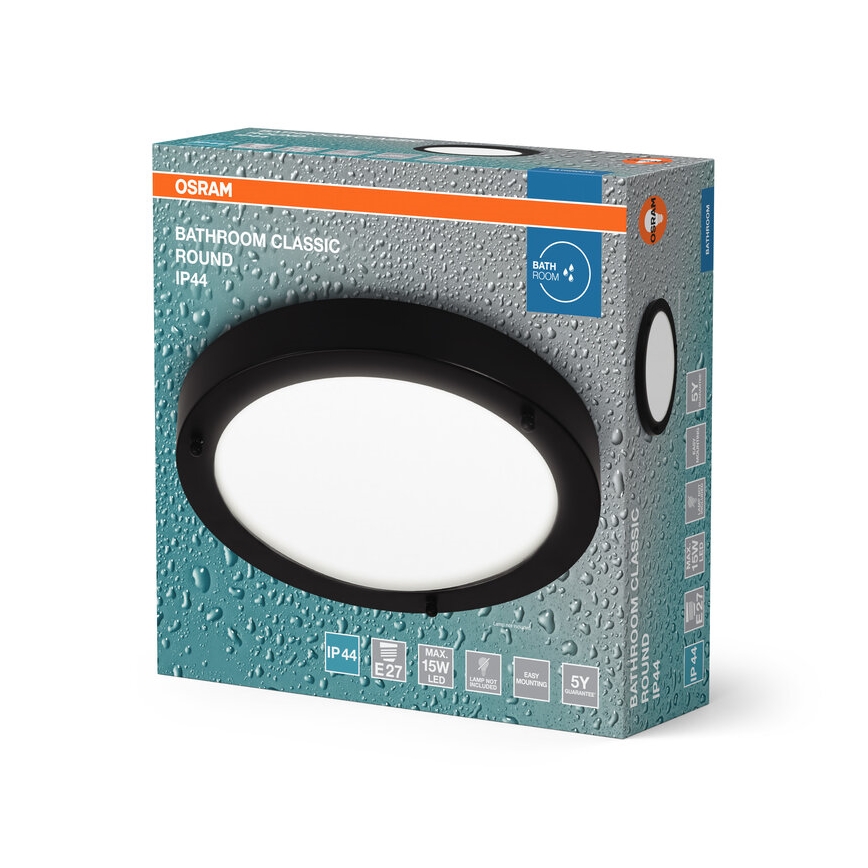 Osram - стельовий світильник для ванної кімнати BATHROOM CLASSIC, 1xE27/15W/230V, діаметр 31 см, IP44