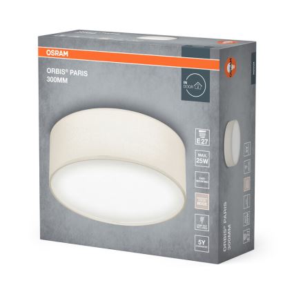 Osram - стельовий світильник ORBIS PARIS 1xE27/25W/230V, діам. 30 см, кремовий