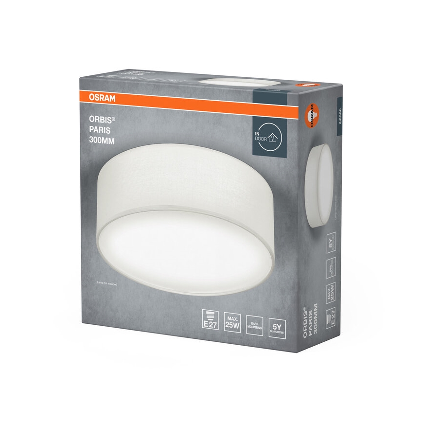 Osram - стельовий світильник ORBIS PARIS, 1xE27/25W/230V, діаметр 30 см, білий
