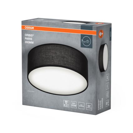 Osram - стельовий світильник ORBIS PARIS 1xE27/25W/230V діаметр 30 см чорний