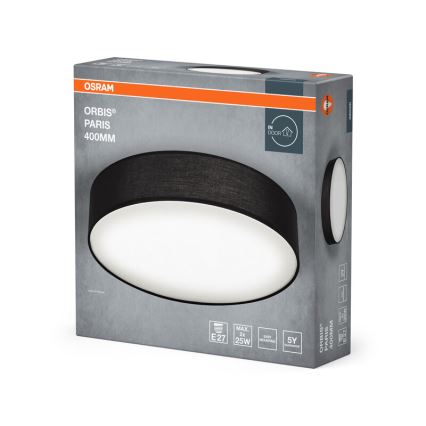 Osram - Стельовий світильник ORBIS PARIS 2xE27/25W/230V діаметр 40 см чорний