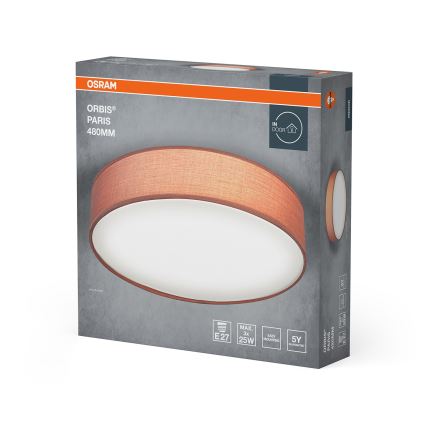 Osram - стельовий світильник ORBIS PARIS 3xE27/15W/230V діам. 48 см коричневий