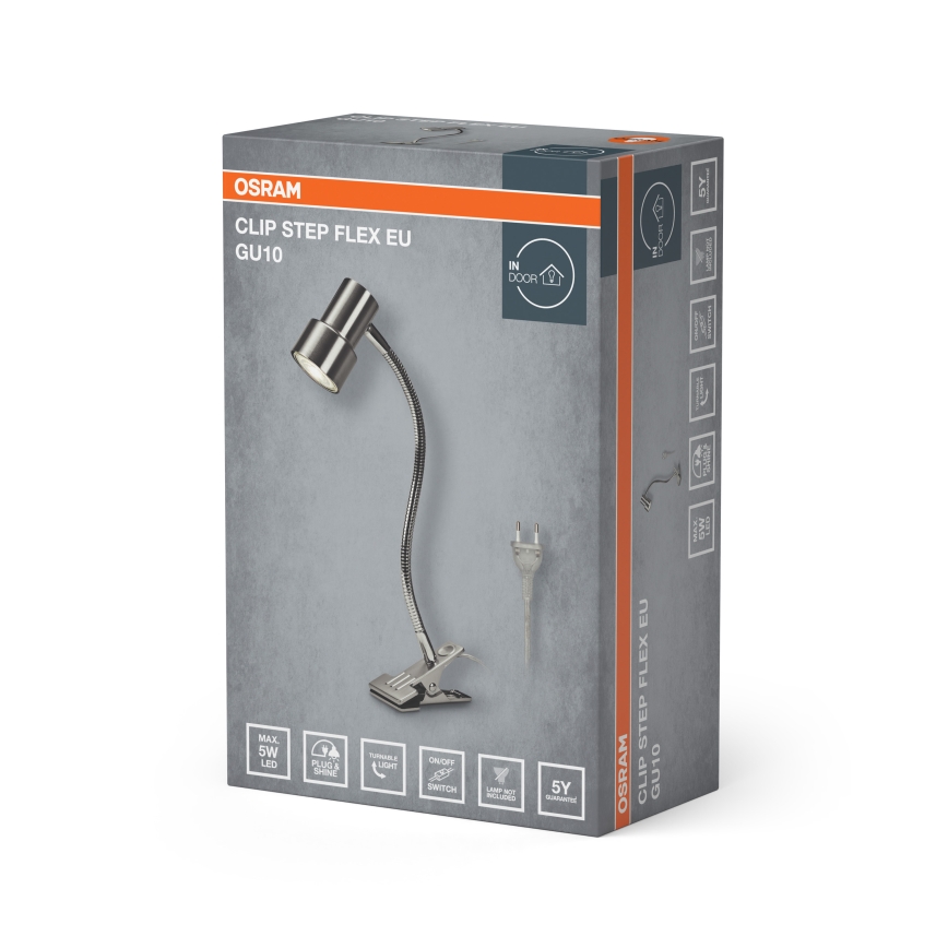 Osram - Светильник с прищепкой CLIP STEP FLEX 1xGU10/5W/230V матовый хром