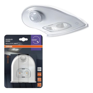 Osram - Светодиодный наружный настенный светильник с датчиком DOORLED LED/0,5W/3xAA IP54 белый