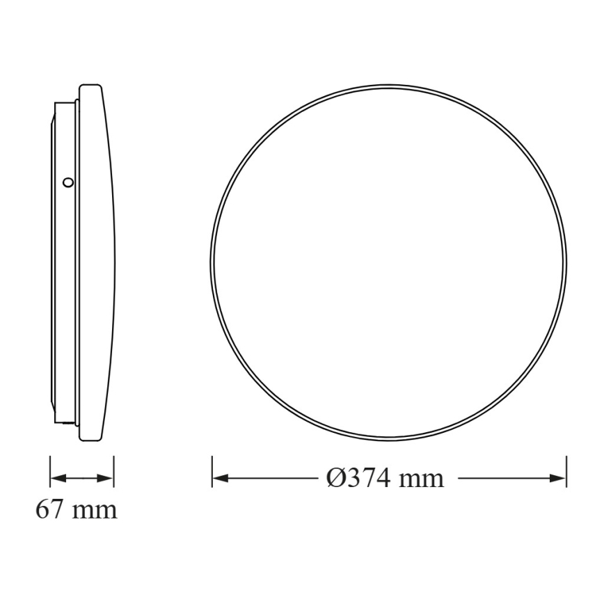 Osram - LED потолочный светильник с датчиком сумерек CEILING ROUND LED/24W/230V 4000K Ø 37 см белый