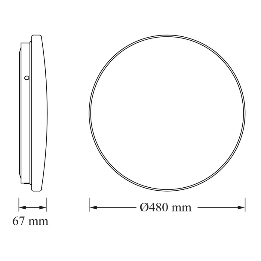 Osram - светодиодный потолочный светильник с датчиком сумерек CEILING ROUND LED/36W/230V 4000K Ø 48 см белый