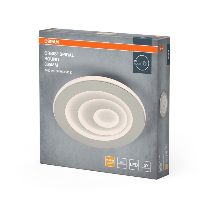 Osram - Светодиодный потолочный светильник ORBIS SPIRAL LED/38W/230V, диам. 36,5 см, белый