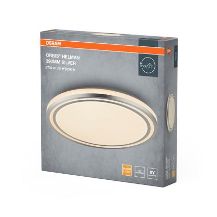 Osram - светодиодный потолочный светильник ORBIS HELMAN LED/24Вт/230В, диаметр 39 см, серебристый