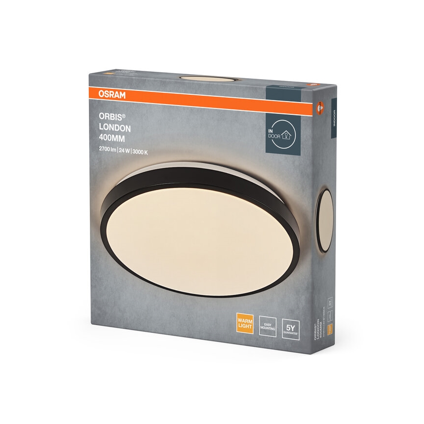 Osram - светодиодный потолочный светильник ORBIS LONDON LED/24W/230V, диаметр 39,5 см, черный