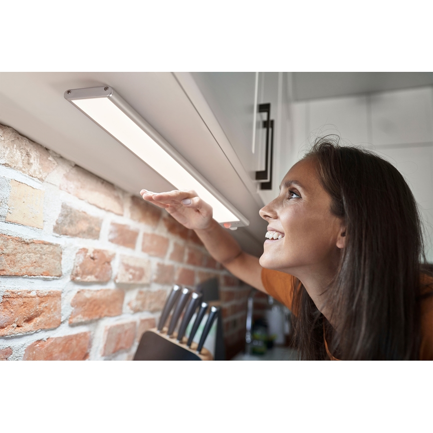 Osram - LED-светильник для нижней подсветки с комбинированным датчиком движения и сумеречного освещения LINEAR LED/4W/3,7V 1500 mAh 3000/4000/6500K 60 cm серый