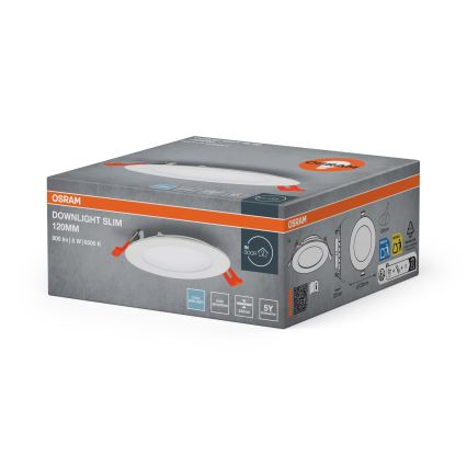 Osram - Светодиодный встраиваемый потолочный светильник SLIM, 8 Вт, 230 В, 6500 К, диам. 12 см