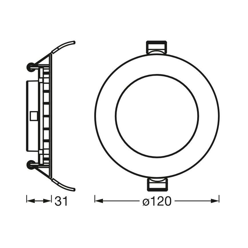 Osram - Светодиодный встраиваемый потолочный светильник SLIM, 8 Вт, 230 В, 6500 К, диам. 12 см