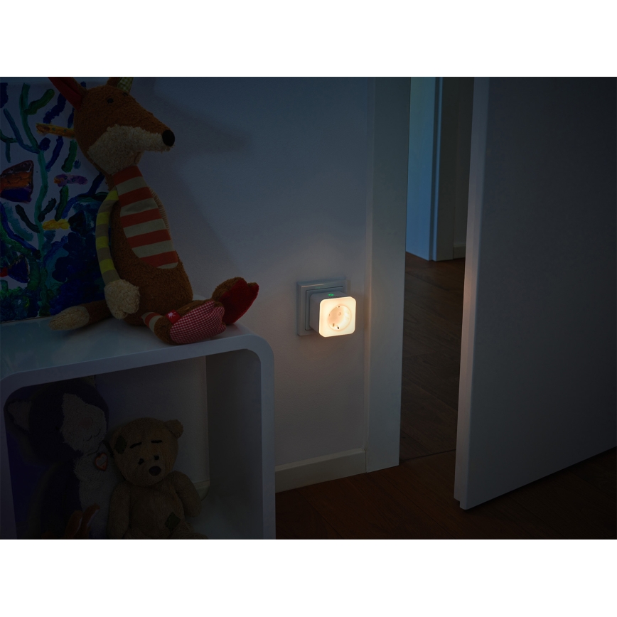 Osram - Світлодіодна розетка з регулюванням яскравості та підсвіткою SCHUKO SMART+ NIGHTLIGHT 3680W/230V Wi-Fi