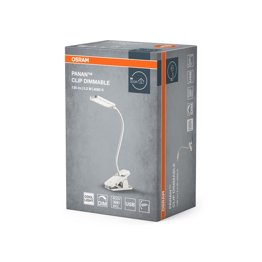 Osram - світлодіодна сенсорна настільна лампа PANAN з регульованою яскравістю LED/5,2W/5V 1200 mAh