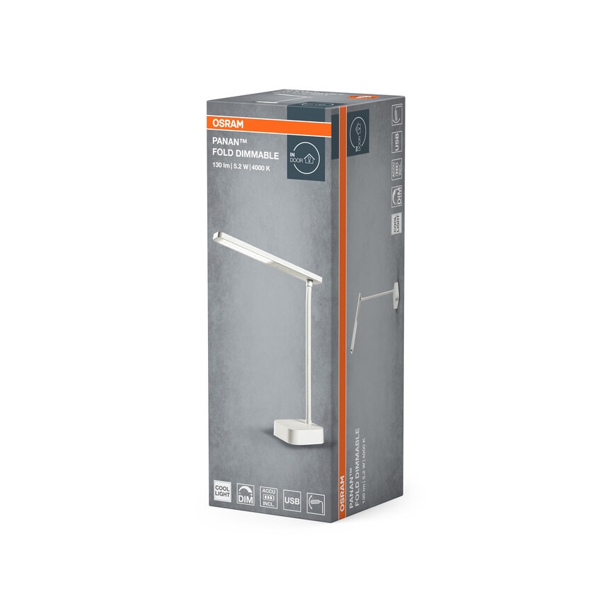 Osram - світлодіодна сенсорна регульована настільна лампа PANAN LED/5,2W/5V 1200 mAh CRI 90
