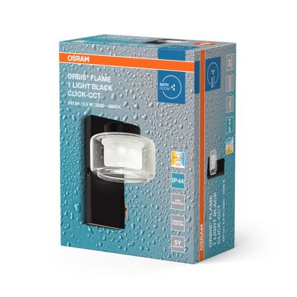 Osram - LED настінний світильник для ванної кімнати ORBIS FLAME LED/5,5W/230V 3000/4000K IP44 чорний