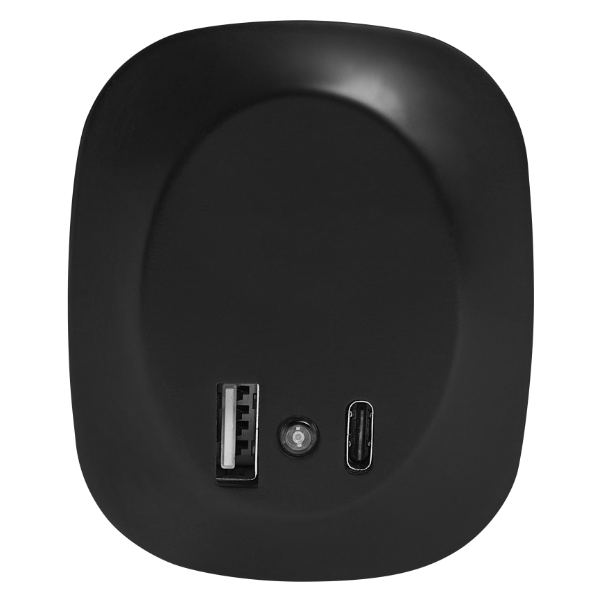 Osram - LED Нічник у розетку з датчиком і USB LUNETTA LED/12,5W/230V чорний