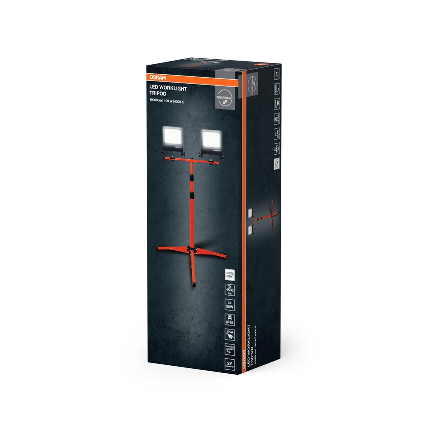 Osram - світлодіодний прожектор зі штативом TRIPOD 2xLED/50W/230V IP65