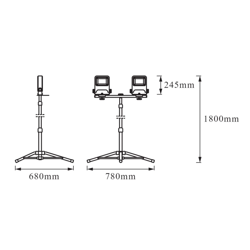 Osram - світлодіодний прожектор зі штативом TRIPOD 2xLED/50W/230V IP65