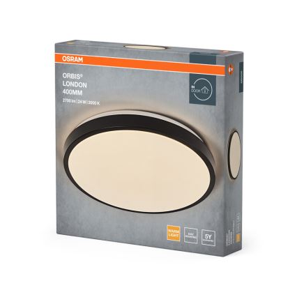 Osram - світлодіодний стельовий світильник ORBIS LONDON, 24 Вт/230 В, діаметр 39,5 см, чорний