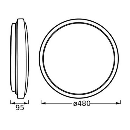 Осрам - світлодіодний стельовий світильник ОРБІС ЛОНДОН, 36 Вт, 230 В, діаметр 48 см, білий