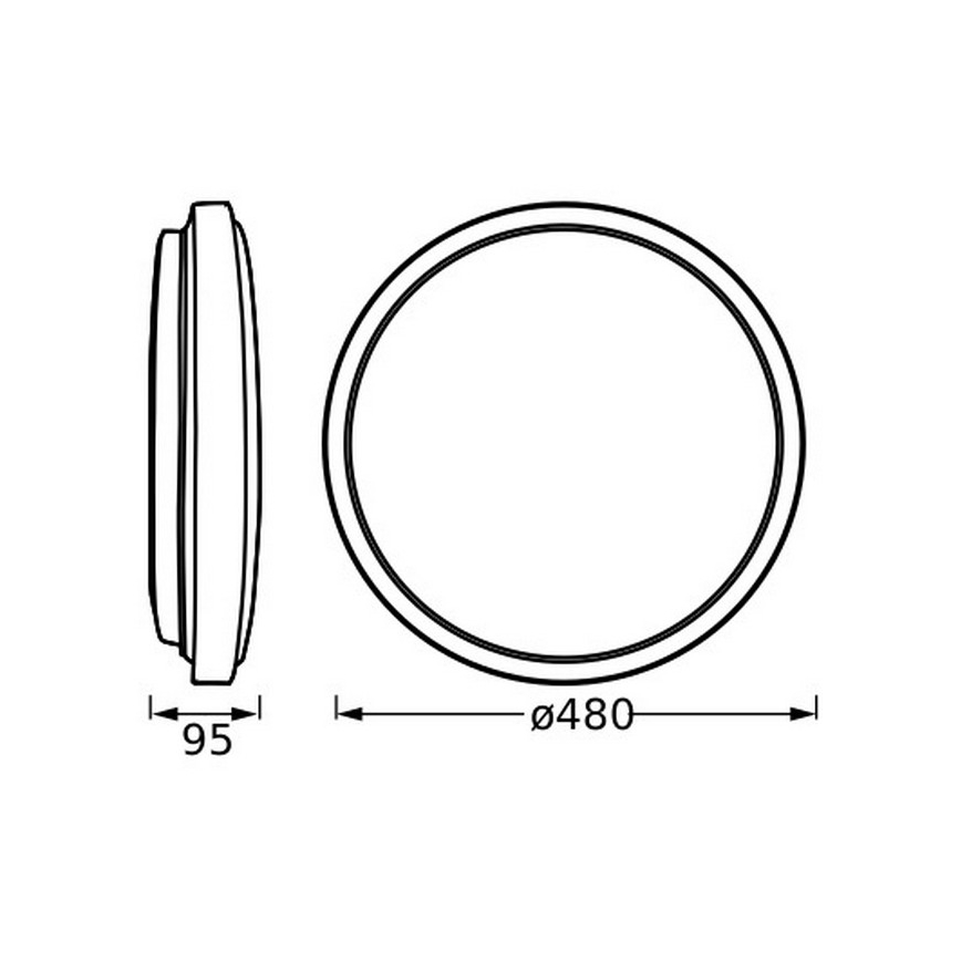Осрам - світлодіодний стельовий світильник ОРБІС ЛОНДОН, 36 Вт, 230 В, діаметр 48 см, білий