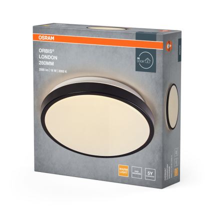 Osram - Світлодіодний стельовий світильник ORBIS LONDON LED/16W/230V діам. 28 см чорний