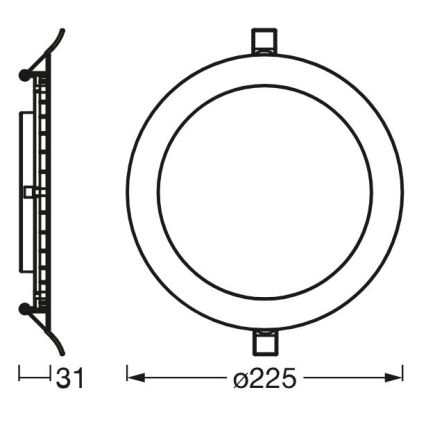 Osram - Світлодіодний вбудований світильник SLIM LED/22W/230V 4000K