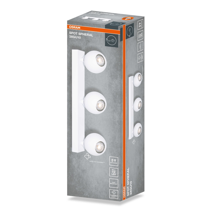 Osram - Точечный светильник SPOT SPHERAL 3xGU10/6W/230V белый