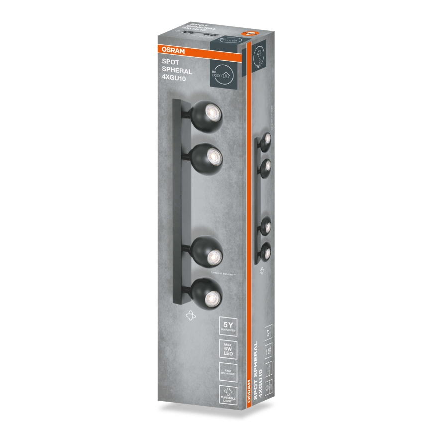 Osram - Точечный светильник SPOT SPHERAL 4xGU10/6W/230V чёрный