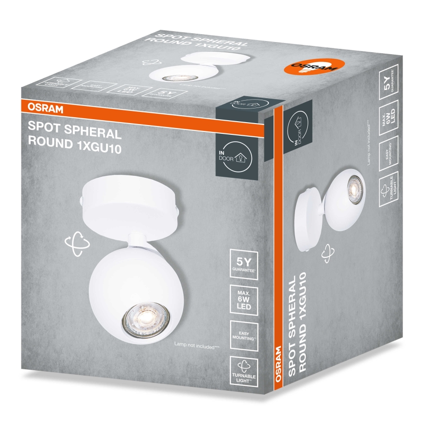 Osram - Точковий світильник SPOT SPHERAL 1xGU10/6W/230V білий