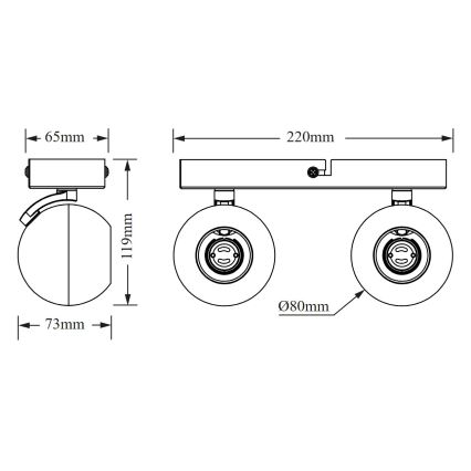 Osram - Точковий світильник SPOT SPHERAL 2xGU10/6W/230V чорний