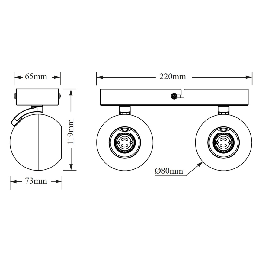 Osram - Точковий світильник SPOT SPHERAL 2xGU10/6W/230V чорний