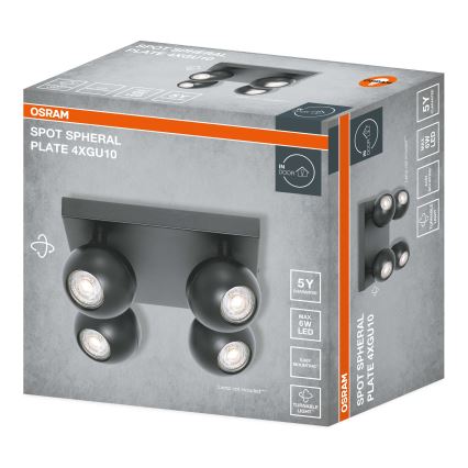 Osram - точковий світильник SPOT SPHERAL 4xGU10/6W/230V чорний