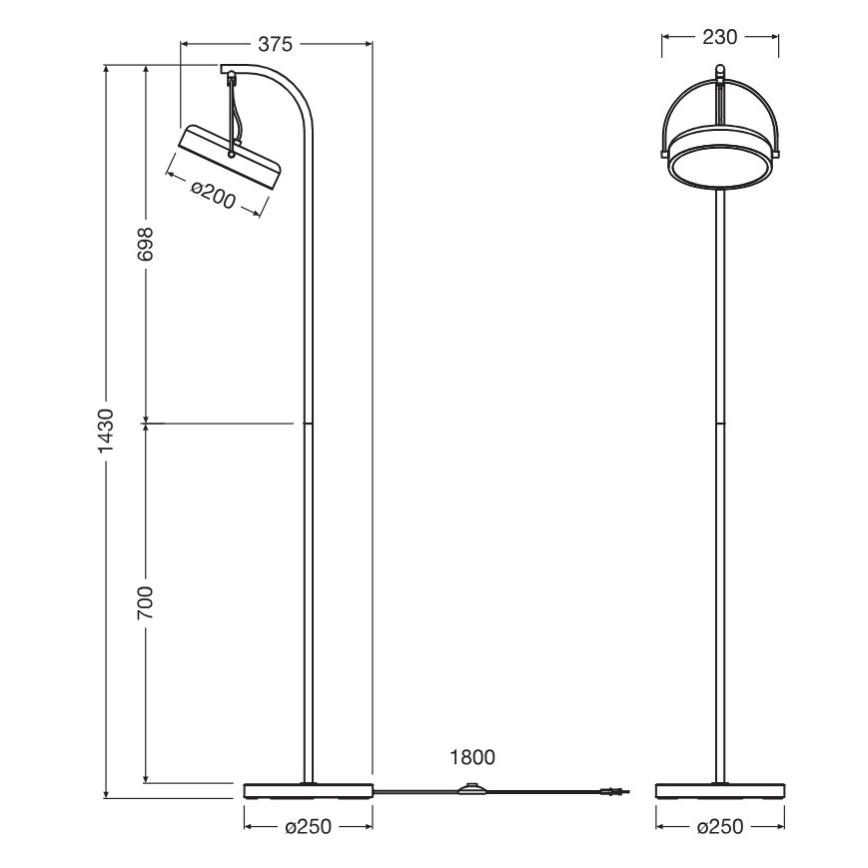 Osram - торшер DECOR PUCK LED/12W/230V CRI 90 чорний