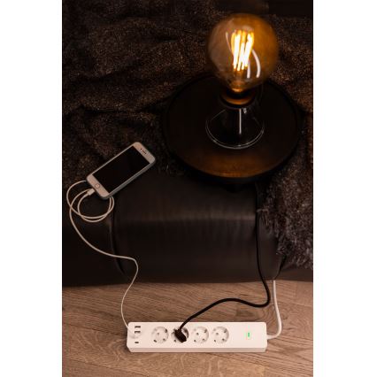 Osram - Удлинитель SMART+ 4 розетки тип F + 2xUSB-A + 2xUSB-C Wi-Fi