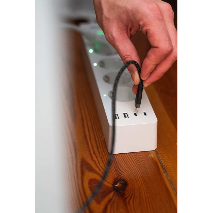 Osram - Удлинитель SMART+ 4 розетки тип F + 2xUSB-A + 2xUSB-C Wi-Fi
