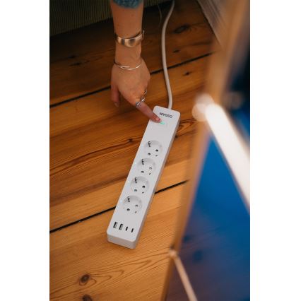 Osram - Удлинитель SMART+ 4 розетки тип F + 2xUSB-A + 2xUSB-C Wi-Fi