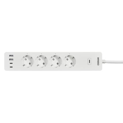 Osram - Удлинитель SMART+ 4 розетки тип F + 2xUSB-A + 2xUSB-C Wi-Fi